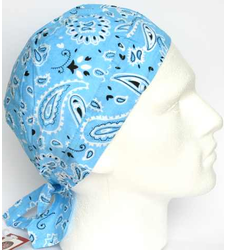 Light Blue Paisley Zandana easy tie Bandana
